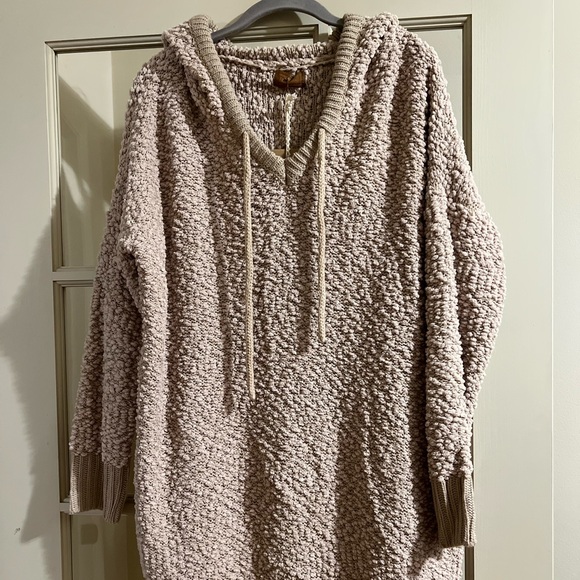 POL Women's Textured Tan Cowl Neck Sweater - Picture 2 of 4